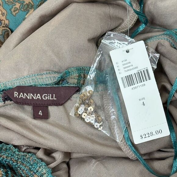 NWT Anthropologie Ranna Gill Beaded Maxi Dress 4 Whimsygoth Wedding Fairy Boho - Picture 7 of 14